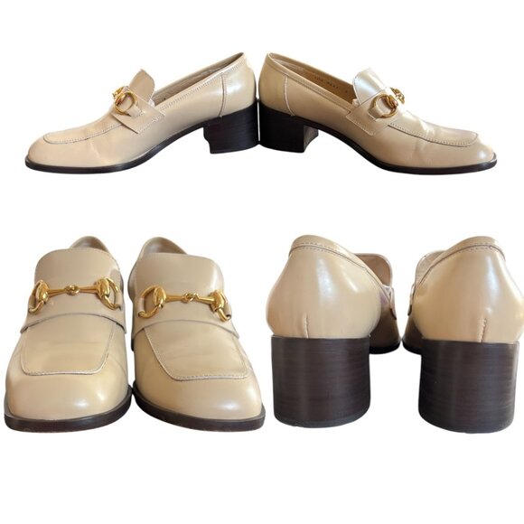 90'S VINTAGE AUTHENTIC GUCCI HORSE BIT CHUNKY LOAFERS HEELS SIZE 7 EUC - Picture 5 of 7